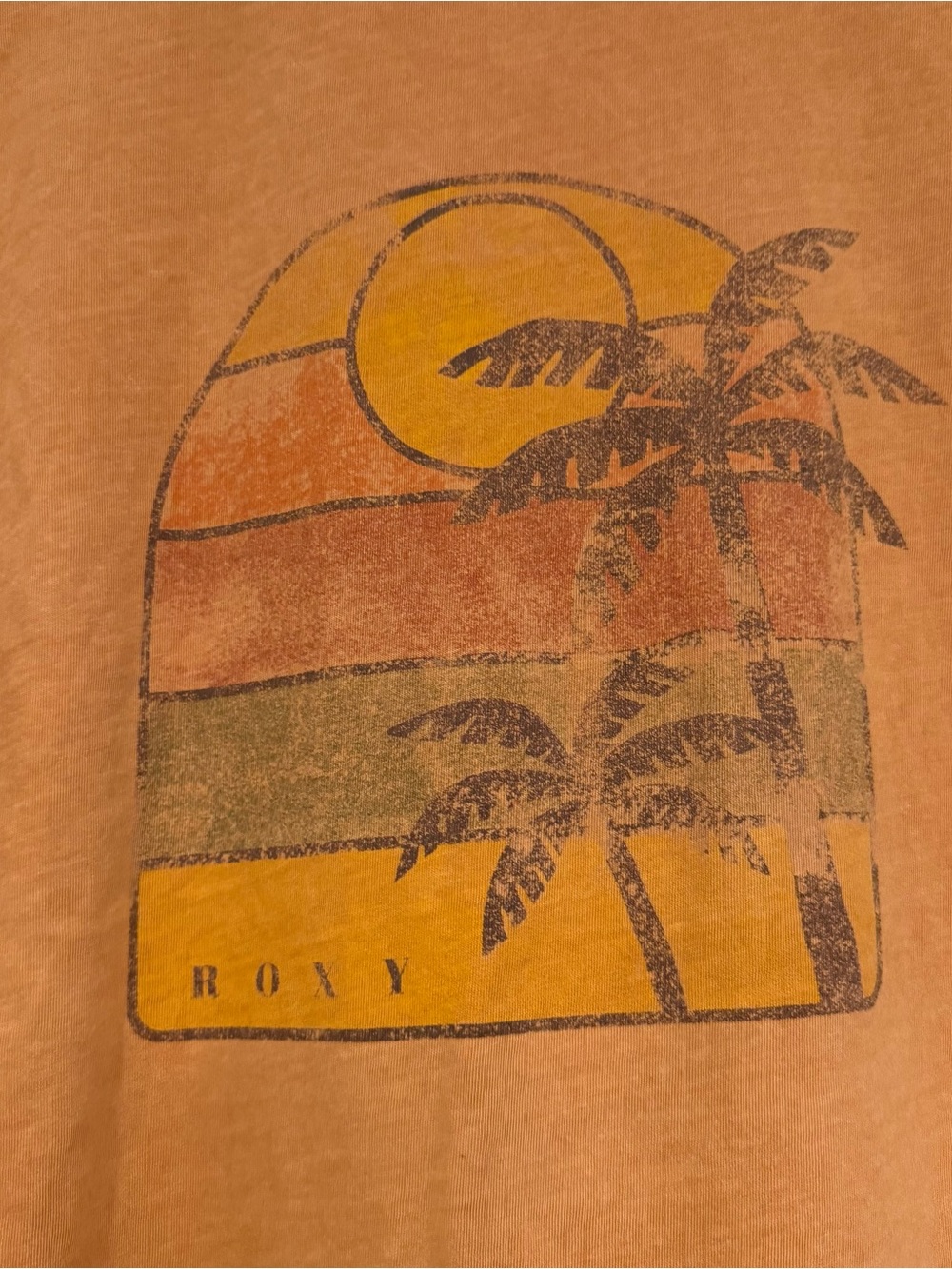 Roxy Washed Orange Short Sleeve Logo Tee - Picture 3 of 5
